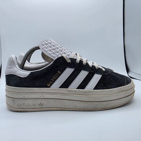 Adidas Gazelle Bold Womens Size 9.5 Black White Platform Sneakers Shoes HQ6912 - Picture 12 of 13